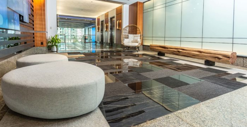 commercial tile flooring in lobby