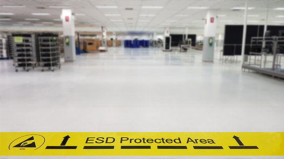 ESD flooring in electronic manufacturing center